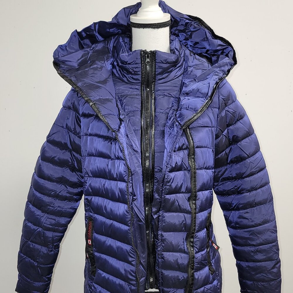 Purple Canada Weather Gera Women's Puffer Jacket, Size Medium